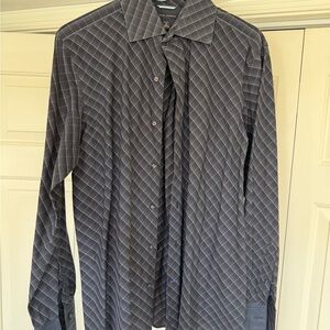 Banana Republic Dark Gray Geometric Dress Shirt